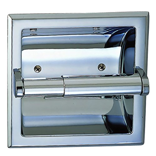 Polished Chrome Recessed Toilet/Tissue Paper Holder All Metal Contruction - Mounting Bracket Included - color: Polished Chrome