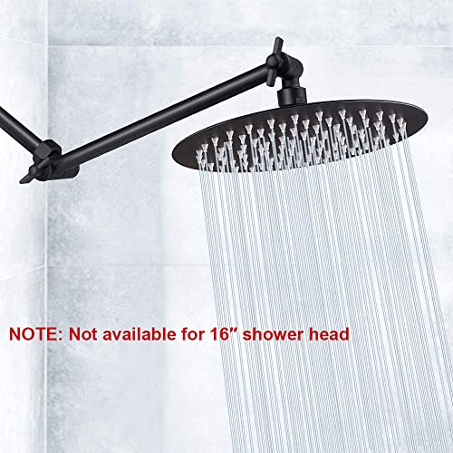 NearMoon Adjustable Shower Arm Universal Connection, Extension Arm, Adjust Angle to Upgrade Shower Experience, Easy to Install, Anti-leak (11 Inch, Matte Black) - color: Matte Black, style: 11 Inch Adjustale