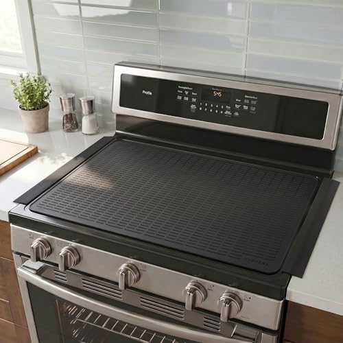 Silicone Stove Gap Covers with Stainless Steel, Oven Gap Filler Seals Gaps Between Stovetop and Counter, Stove Gap Guards Range Trim Kit, Easy to Clean Stove Gap Guard (Black 2 Pack,21") - color: Black, size: 21 inches