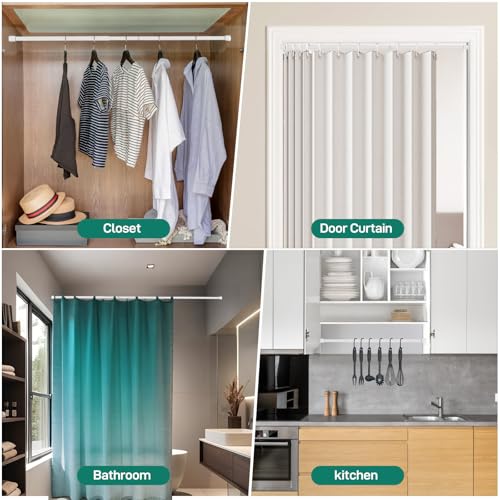 Shower Curtain Rod, No Drill Spring Tension Curtain Rods for Windows, Bathroom, Closet, Non-Slip, Anti-Rust, 0.63" Diameter,16WU15-54WHx2 - color: white, size: 16"-54" 2pcs