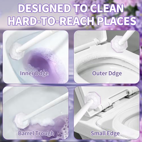 Toilet Brush Refills for Clorox, Toilet Bowl Cleaner Refill Pads | 80 Count Disposable Toilet Brush Heads, Pre-Loaded Cleaning Formula, Lavender Scent, Toilet&Bathroom Cleaning Supplies - size: 1 Count (Pack of 80)