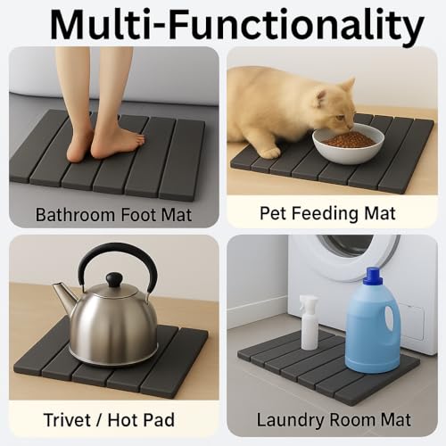 Super Absorbent Stone Dish Drying Mat – 16" x 12" Compact Fast-Drying Diatomite Mat for Countertops, Cups & Small Dish Loads - size: 16" x 12"