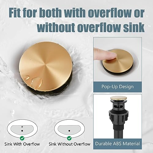 Widespread Bathroom Faucet 3 Hole Sink Faucet 8 Inch Two Cross Handles Solid Brass Deck Mount Pop Up Drain Assembly Included Curved Spout Antique Brass - color: Antique Brass