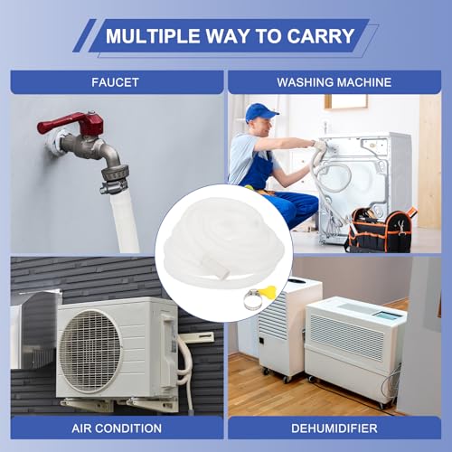 PATIKIL 16.4ft Air Conditioner Drain Kit, Universal AC Drain Hose Connector Hose with Clamp Rubber Adapter for Mini-Split Window AC Unit Dehumidifier Faucet - size: 16.4ft