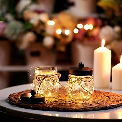 Amolliar Mason Jar Bathroom Accessories Set, 4Pcs Glass Bathroom Set,Bronze | Lotion Soap Dispenser, 2 Cotton Swab Holder, Toothbrush Holder, Farmhouse Rustic Bathroom Decor, Countertop Vanity Organizer - size: Bronze, style: Standard-mouth