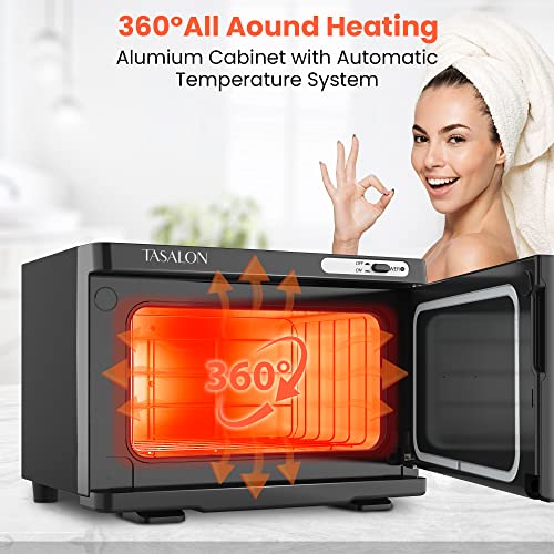 TASALON Professional Hot Towel Warmer Cabinet, 8L Middle Capacity, Use for Facial Spa, Hair Beauty, Salon Equipment and Home, Perfect Temperature for Towel Warmer, Fits up to 24 Small Towels - Black - color: Black