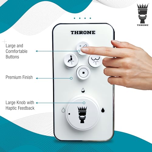 Throne Bidet Attachment for Toilet Seat USA Patented Easy Install (White) | Non-Electric Self Cleaning Cold Water Sprayer Double Nozzle (Frontal & Rear Wash) Bathroom Bidet Toilet Seat Attachment - color: White/White