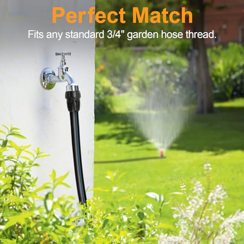 Universal 3/4 Inch Female Pipe Thread to 1/2 Inch Drip Irrigation Tubing Adapter, 6 Pack 1/2 In. Barbed Drip Line x 3/4 In. Faucet PVC Adapter Connect 3/4" FHT Garden Faucet Hose Bibb - size: 1/2" to 3/4" Adapter 6 Pcs