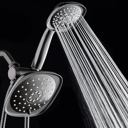 AquaDance Luxury Square High-Pressure Giant 7.3" Rain Shower Head/Handheld Spa Combo. Extra-Long 72" Stainless Steel Hose, 3-way Flow Diverter, Oil-Rubbed Bronze Finish - color: Oil Rubbed Bronze