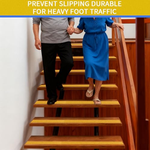 PET Anti-Slip Tape 2" x30FT Yellow Safety Grip Tape for Bathroom Stairs Slippery Floors Waterproof Non-Slip Traction Tape for Elderly Kids Pets Indoor & Poolside Use - size: 2 IN