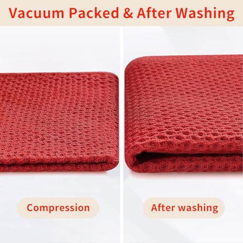 Homaxy 100% Cotton Waffle Weave Kitchen Towels, 15-Pack, Brick Red | Ultra Soft Absorbent Dish Towels, Quick Drying Cleaning Towels, 13 x 28 Inches - color: Brick Red, size: 13 x 28 - 15 Pack