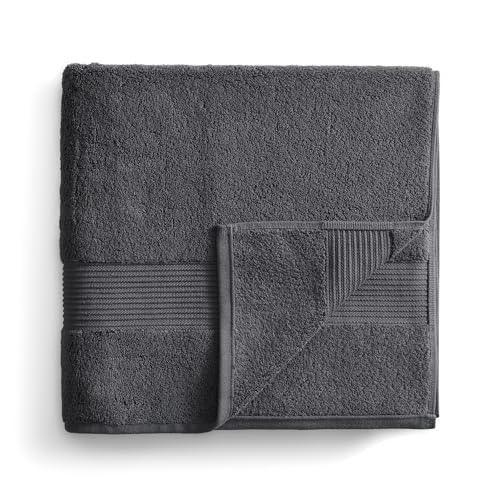 Ted Baker Cotton Bath Towel Soft, Highly Absorbent, 30 x 56, Dark Grey 1 Pc - color: Grey, size: Bath Towel - 1 Piece