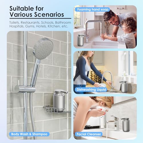 Automatic Soap Dispenser Touchless Foaming: Soap Dispenser Rechargeable for Bathroom - color: Silver1