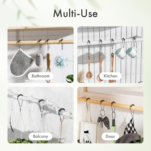 Matte Black Shower Curtain Rings - Set of 12 - Rust-Resistant Metal Shower Hooks for Bathroom Shower Rod - color: Matte Black