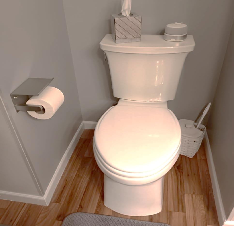 Premium Toilet Paper Holder with Phone Shelf, Wall Mounted, for Bathroom, Living Room, Restroom, RV, and so on, Stainless Steel-Rustproof,Tissue Roll Holder with Storage Shelf-Silvery(YaoJooHome) - color: Silver