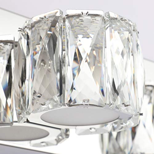 Aipsun 6 Lights 41in Crystal Vanity Lights Over Mirror Long Bathroom Lighting Fixture Modern LED Vanity Light for Bathroom,White Light 6000K - size: 6 light