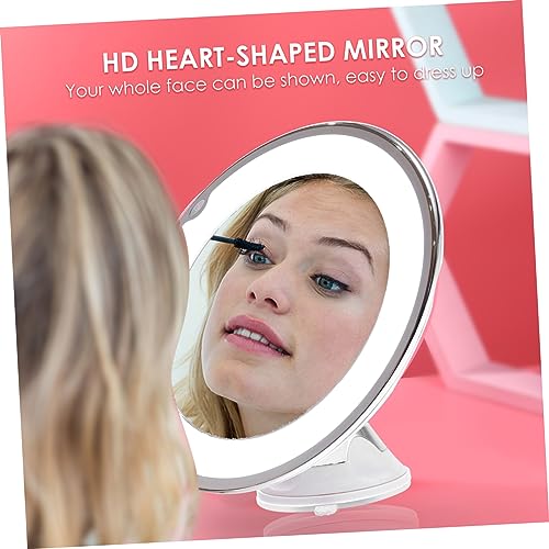 LED Lighted Makeup Mirror with Suction Cup Magnifying Vanity Mirror for Detailed Grooming for Travel and Home Use for Women