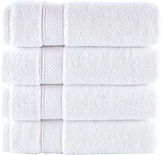 NOVA Luxury Linen - Hotel Quality Turkish Towel Set for Bathroom (4 Pcs Washcloth Set, Pure White) - color: Purewhite