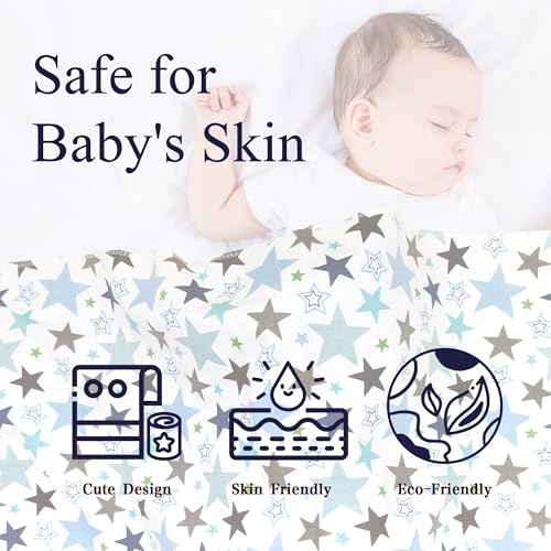 Receiving Blanket for Baby – 4 Pack – 30 inch x 30 inch – 100% Flannel Cotton - Mixed Patterned Designs – Includes Infant Washcloth 30 Pack - color: Mixed Patterned