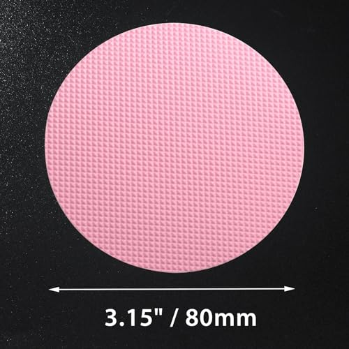 24 PCS Pink Round Shape Bathtub Non Slip Stickers | Adhesive Decals, Anti Slip for Shower, For Floor Bathroom Stairs Ladders, Includes Scraper - color: Pink