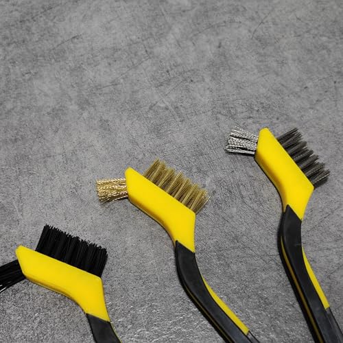 ALLWAY AMB 3-Piece Soft-Grip Mini Stripper Brush Set | Remove Rust, Paint Corrosion, and More - style: Mini Stripper Brush Set