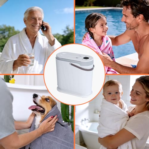 30L Large Towel Warmer, Rapid Dry & Heated 2 in 1 Towel Warmer | Towel Warmer Bucket for Bathroom, Fits Up to Three 45"X70" Oversized Towels, 24-Hour Timer and Auto Shut Off, White