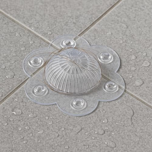 2-Pack Hair Catcher Drain Cover – 5" Dome-Shaped Soft PVC with 6 Suction Cups – Clear Hair Stopper for Shower & Bathtub Drains – Prevents Clogs Without Blocking Water Flow
