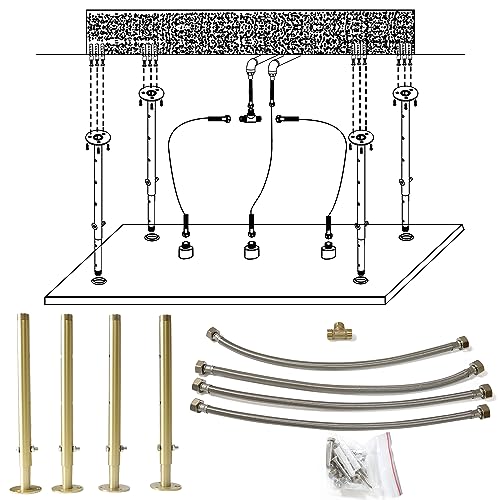 2 Modes Luxury High Pressure Rain Shower Head, 16"x32" Super Large Ceiling Full Body Shower Head with Silicone Nozzles Rectangle Mist Showerhead, Brushed Gold Finish - color: Brushed Gold, style: 2 Modes - Rainfall&Mist