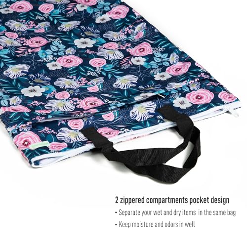 wegreeco Reusable Hanging Wet Dry Cloth Diaper Bag (Flower-1) - color: Flower-1