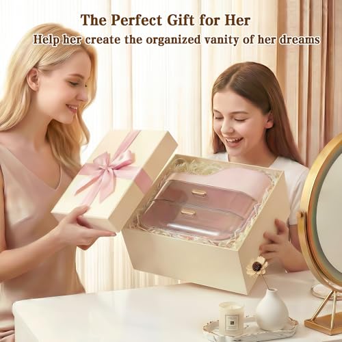Makeup Organizer for Vanity with Large Smooth Drawers Extra Large Skincare Organizer for Bathroom Countertop and Dresser, Crystal Clear Cosmetic Storage Display Case for Beauty Products