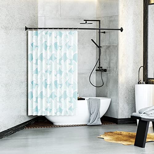 Mcrbeay Curved Shower Curtain Rod, Stainless Steel, Adjustable 40-72 inch | Heavy Duty, Extra Wide Round Shower Rod for Bathroom, Shower Stall, Bathtub, Rustproof, Black - color: Black, size: 40-72 Inches