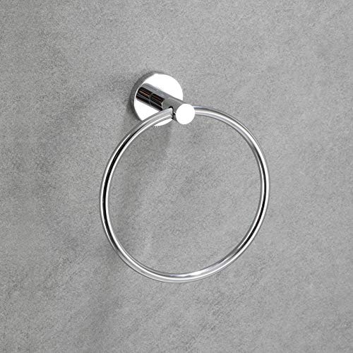 Polished Chrome Towel Ring | Hand Towel Holder for Bathroom Wall Mounted, Durable 304 Stainless Steel, Modern Style - color: Polished Chrome