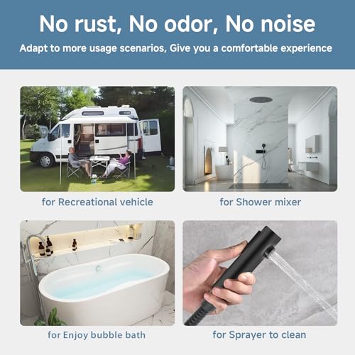 59 Inches 304 Stainless Steel Shower Hose Replacement Black | Anti-kink Hand Held Shower Head Hose Extra Long,High Pressure Sprayer Bidet Hose,Flexible Extension Rv Shower Hose - color: Black, size: 59 Inches