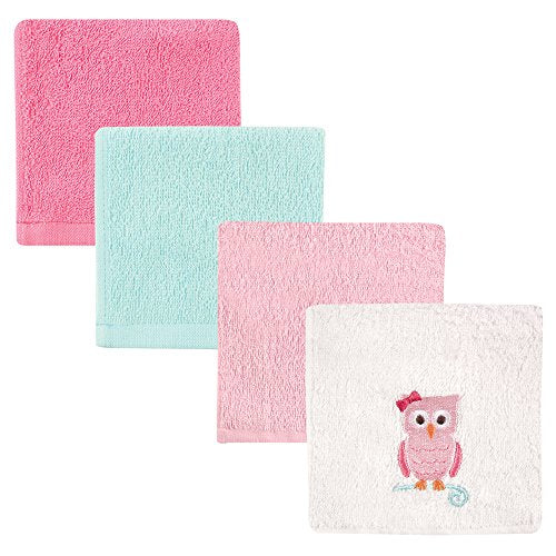 Luvable Friends Unisex Baby Super Soft Cotton Washcloths, Owl, One Size - color: Owl, size: One Size