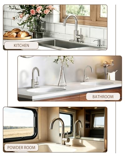 Bathroom Faucets, Bar Sink Faucet Single Hole for Bathroom Kitchen Campers with Pop-Up Drain Hose, Suitable for Farmhouse Vanity Lavatory - color: Brushed Nickel, style: Classic