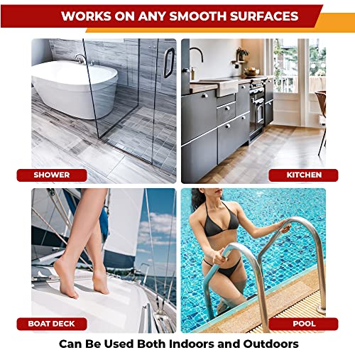 Clear Grip Tape for Stairs, Waterproof Anti-Slip Treads for Wooden Steps | 15 Pack, 6 x 24 Inches, Precut Design, Concrete Step Use, Heavy-Duty Adhesive, Works On All Surfaces, All-Weather Use - size: Clear, style: 15 Pack