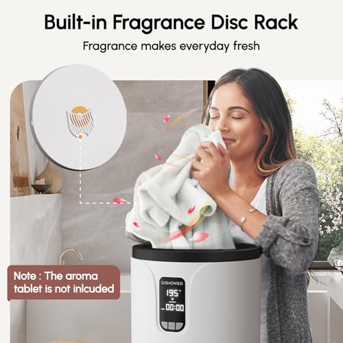 USHOWER Towel Warmers for Bathroom, 20L Large Towel Warmer Bucket for Spa | LCD Screen Display Time&Temperature, Auto Shut-Off Towel Heater Fits Two 40"x70" Oversized Towels, Blankets, Bathrobes, PJ’s - size: Plus