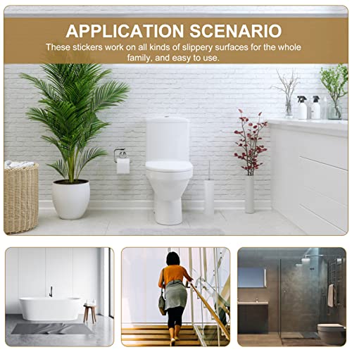 12pcs Non-Slip Bathtub Stickers Transparent Anti-Skid Decals for Bathroom Safety Easy to Install Peva Adhesive Strips for Elderly Grip