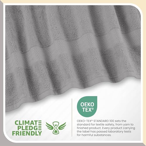 Martex 6-Piece 100% Ringspun Cotton Towel Set, Silver | Quick Dry, Super Absorbent & Soft, Lightweight, 2 Bath, 2 Hand, 2 Wash Cloths - color: Silver