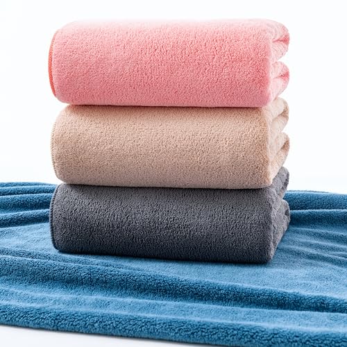 Lumimi Towels 4 Piece Soft Microfiber Bath Towel Set Salon Gym Yoga Travel Incredibly Absorbent Lightweight Quick Dry and Durable, 55" L x 27" W, 4 Pack Blue - color: Blue, size: 4 Bath Towels