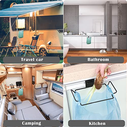 Large Stainless Steel Trash Bag Holder for Kitchen Cabinets Doors and Cupboards, Black - color: Black
