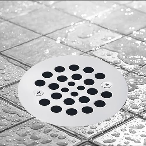 Stainless Steel Shower Drain Strainer Silver 4-1/4 Inch Screw-In Floor Drain Cover Replacement Grille