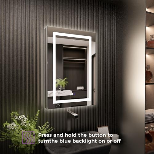 Luxury LED Lighted Medicine Cabinet with Mirror Dimmable, Defogging, 24 inch Commercial Medicine Cabinet, Outlets for Apartments, Hotel, Left Hinge - size: 24"W x 36"H Left