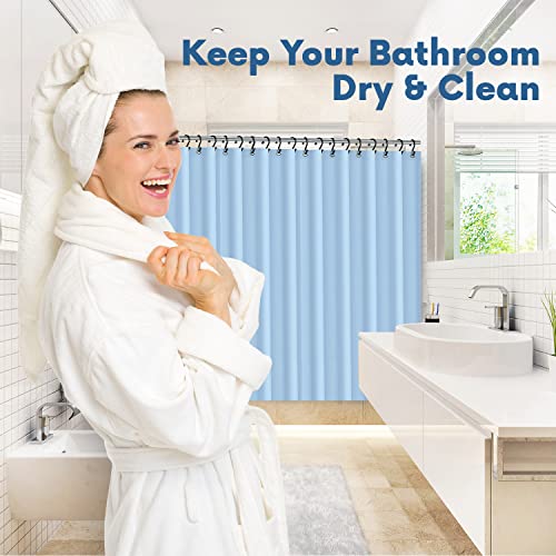 No Smell Shower Curtain Liner 72x72 Light Blue - PEVA Plastic Shower Curtain for Bathroom, PVC-Free Waterproof Blue Shower Liner with Metal Grommets and Magnet-Weighted Bottom Hem - Washable Liner - color: Light Blue
