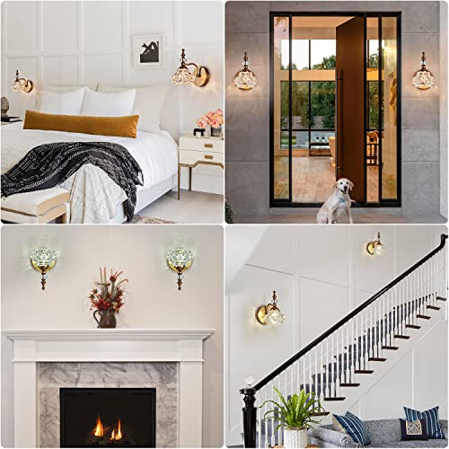2-Pack 4.7 inch Wall Sconces Brass Bathroom Wall Light Fixtures, Spray Painting Process Modern Durable Vanity Lights for Bathroom Bedroom Living Room - color: Brass, size: 1-Light (2-Pack)