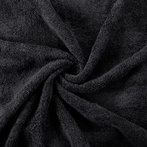 Bath Towel Set 8 PCS (8, Black) - color: Black