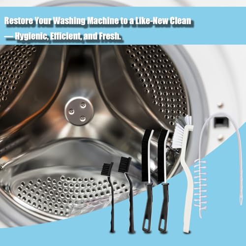 Washing Machine Cleaning Brush,Dryer Vent Cleaner Kit,Crevice Brush for Bathroom, Shower & Kitchen - Scrub Brushes with Long Handle,Household Cleaning Tools Tile, Bathtub, Sink, Grout Cleaning Brushes | Crevice Brush for Bathroom, Shower & Kitchen Scrub B