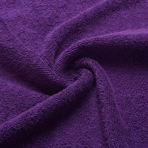 Fingertip Hand Towel | Absorbent |11x18 | Terry Velour Premium Washcloths, Bathroom use, 100% Cotton, Face, fingertip, Soft, Guest Towels (Pack of 4) (4, Purple) - color: Purple