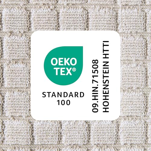 Town & Country Everyday 4-Piece Textured Windowpane Hand Towel Set, 20x30-Inch, 100% Cotton, Plush & Absorbent 550GSM, Beige - color: Beige