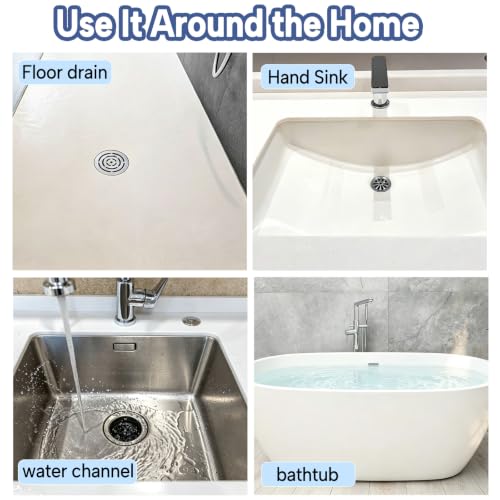 2-Pack Square Shower Drain Hair Catcher for Bathtub and Shower | Khaki thick silicone, cartoon animal design, reusable hair stopper for floor drains, kitchen laundry room utility use - color: Blue